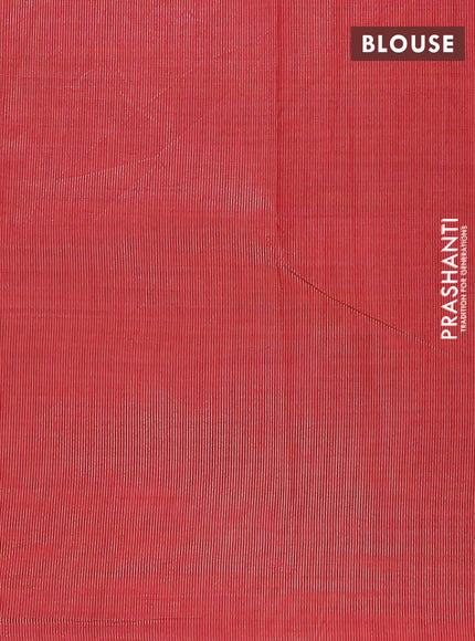 Semi raw silk saree red with silver zari woven buttas and zari woven border