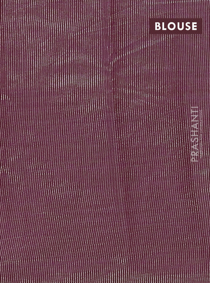 Semi raw silk saree deep wine with silver zari woven buttas and zari woven border