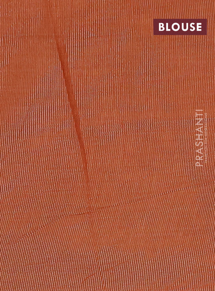 Semi raw silk saree rustic orange with zari woven buttas and rettapet zari woven border