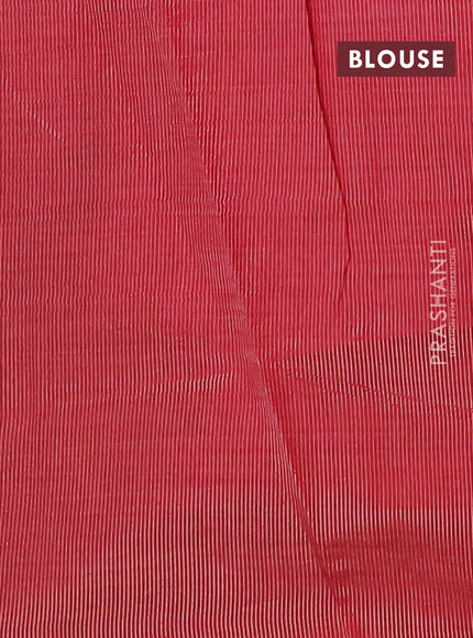 Semi raw silk saree reddish pink with zari woven buttas and rettapet zari woven border