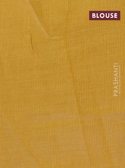Semi raw silk saree yellow with zari woven buttas and rettapet zari woven border