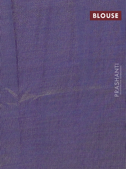 Semi raw silk saree dark blue with zari woven buttas and rettapet zari woven border