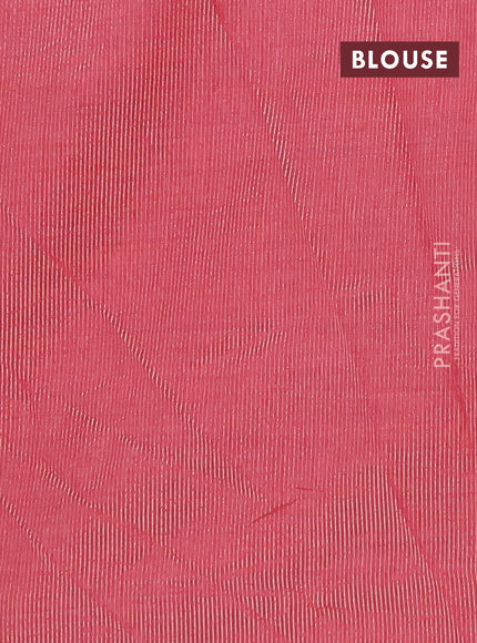 Semi raw silk saree peach pink with zari woven buttas and rettapet zari woven border