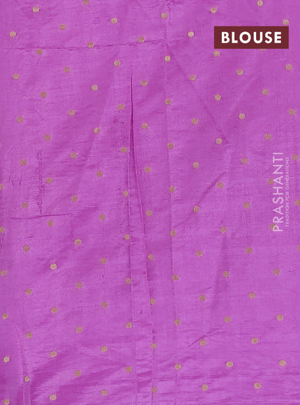 Semi raw silk saree lavender with allover zari woven buttas and zari woven border