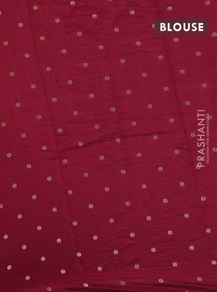 Semi raw silk saree maroon with allover zari woven buttas and zari woven border