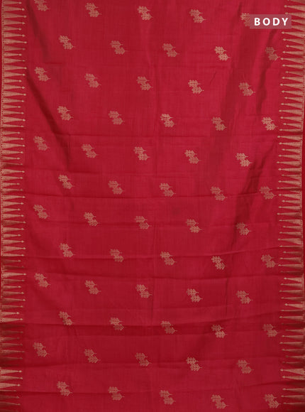 Semi raw silk saree pink with zari woven buttas and zari woven border