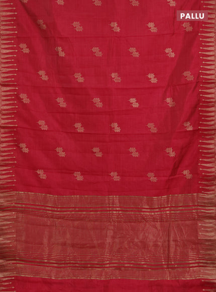 Semi raw silk saree pink with zari woven buttas and zari woven border