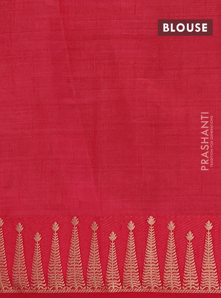 Semi raw silk saree pink with zari woven buttas and zari woven border
