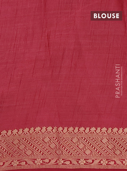 Semi raw silk saree maroon with zari woven geometric buttas and zari woven border