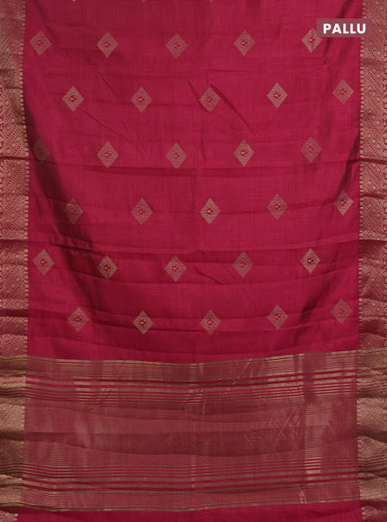 Semi raw silk saree pink with zari woven geometric buttas and zari woven border