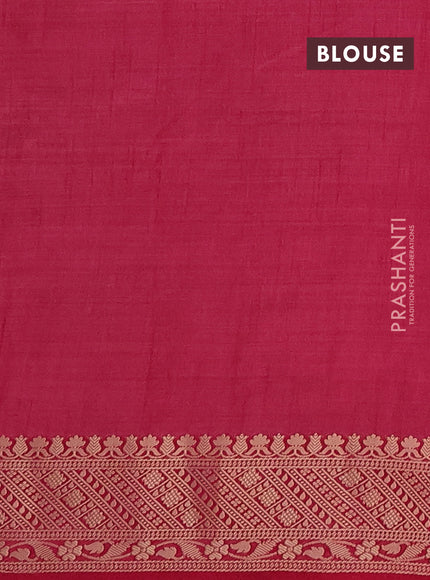 Semi raw silk saree pink with zari woven geometric buttas and zari woven border