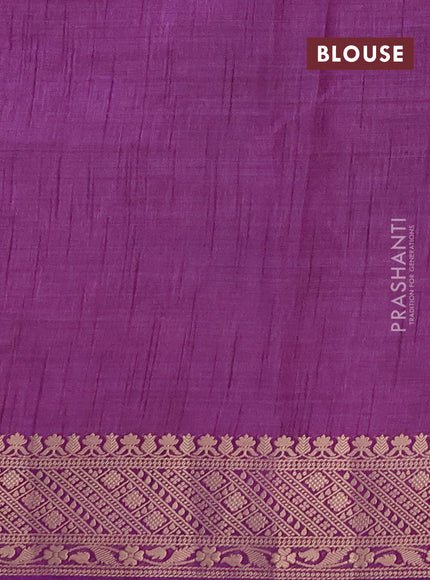 Semi raw silk saree purple with zari woven geometric buttas and zari woven border