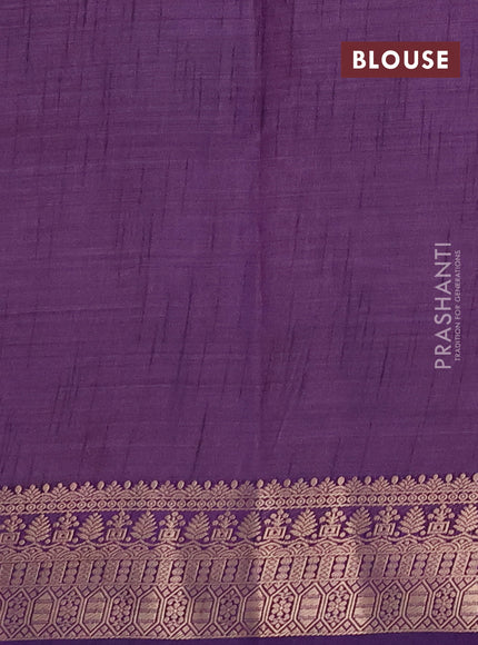 Semi raw silk saree purple with zari woven geometric buttas and zari woven border