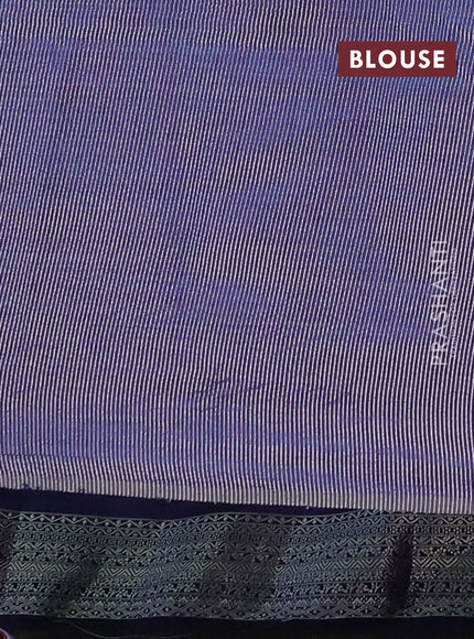 Semi raw silk saree blue with zari woven buttas and zari woven border