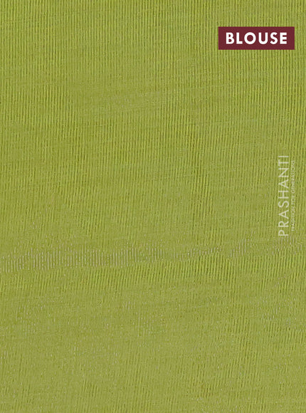 Semi raw silk saree light green with zari woven buttas and zari woven border