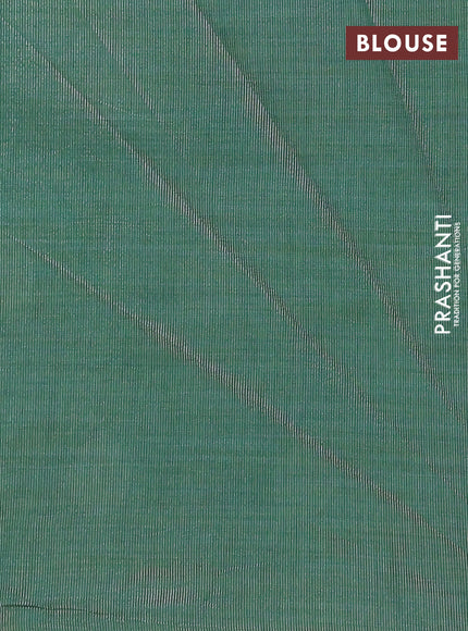 Semi raw silk saree green with zari woven buttas and zari woven border