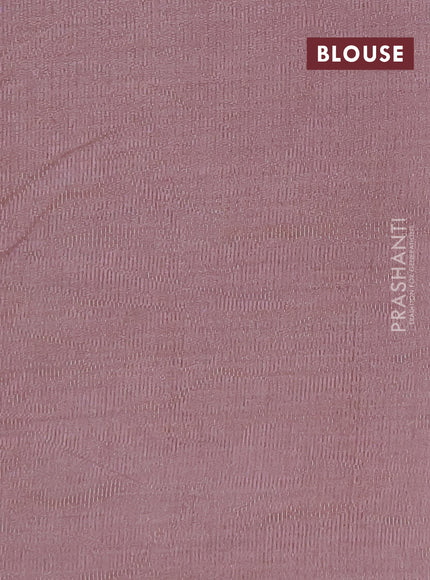 Semi raw silk saree pastel pink with zari woven buttas and zari woven border