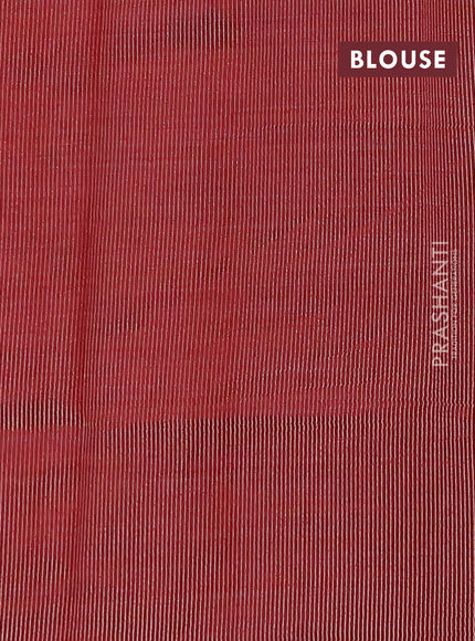Semi raw silk saree maroon with zari woven buttas and zari woven border