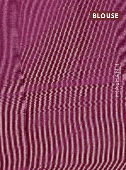 Semi raw silk saree purple with zari woven floral buttas and rettpet zari woven border