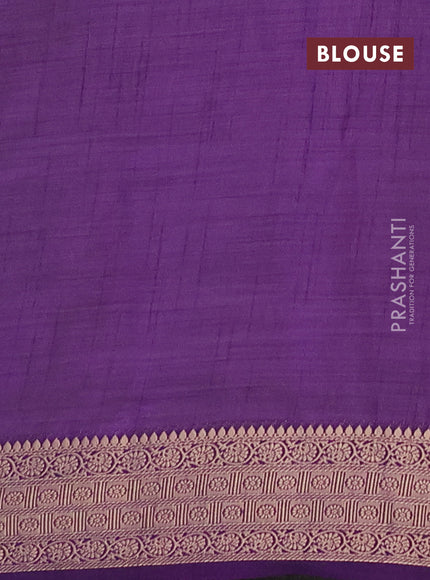 Semi raw silk saree purple with allover zari weaves & buttas and zari woven border