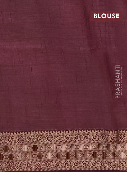 Semi raw silk saree wine shade with allover zari weaves & buttas and zari woven border