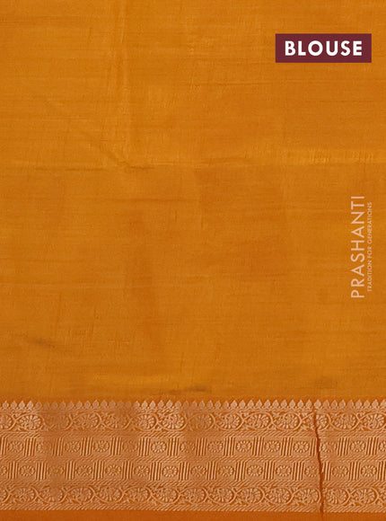 Semi raw silk saree mustard yellow with allover zari weaves & buttas and zari woven border