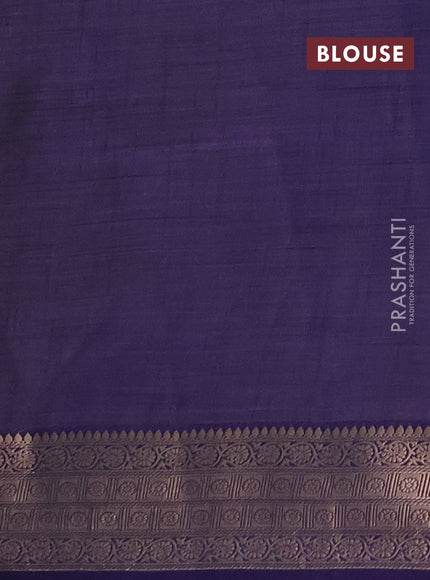 Semi raw silk saree navy blue with allover zari weaves & buttas and zari woven border