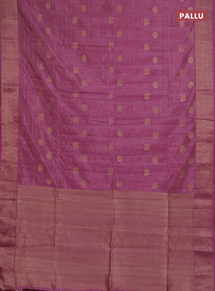 Semi raw silk saree mauve pink with allover zari weaves & buttas and zari woven border
