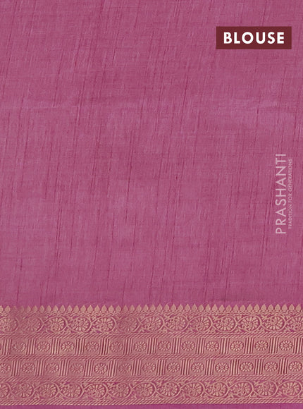 Semi raw silk saree mauve pink with allover zari weaves & buttas and zari woven border
