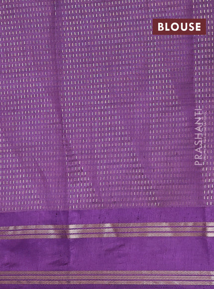 Semi raw silk saree purple with allover zari weaves and rettapet zari woven border