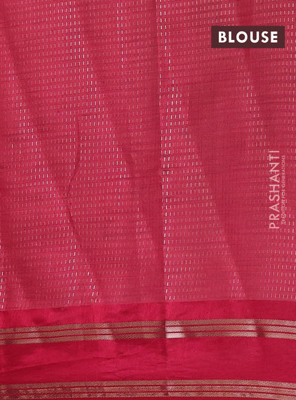 Semi raw silk saree tomato red with allover zari weaves and rettapet zari woven border