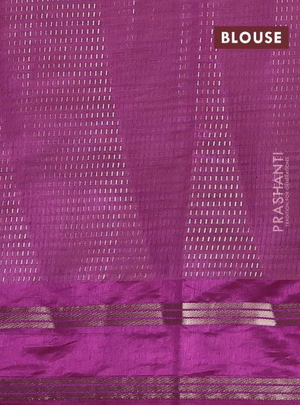 Semi raw silk saree purple with allover zari weaves and rettapet zari woven border