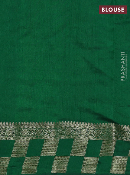 Chiniya silk saree coffee brown and green with allover thread & zari woven buttas and woven border
