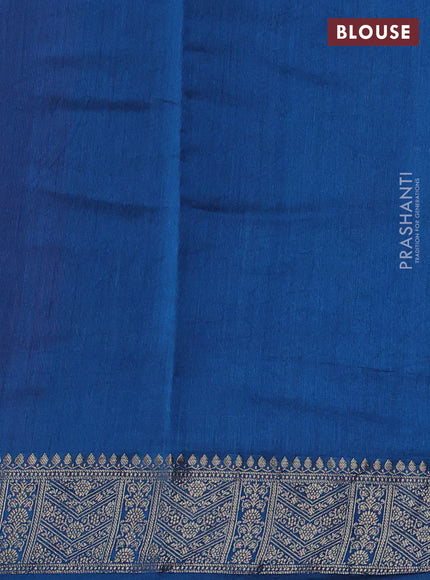 Chiniya silk saree red and peacock blue with allover thread & zari woven buttas and woven border