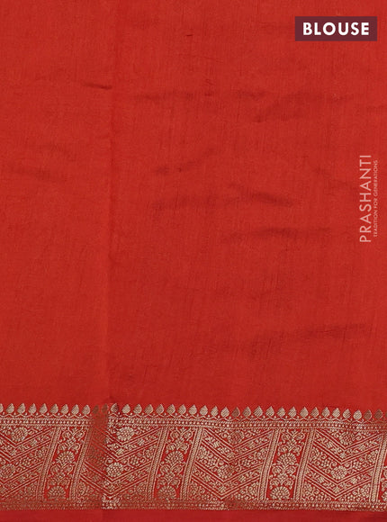 Chiniya silk saree coffee brown and orange with allover thread & zari woven buttas and woven border