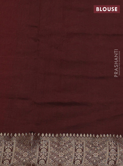 Chiniya silk saree rustic orange and brown with allover thread & zari woven buttas and woven border