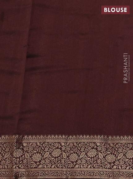 Chiniya silk saree cs blue and brown with zari woven buttas and zari woven border