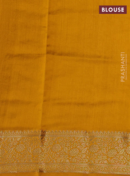 Chiniya silk saree purple and mustard yellow with zari woven buttas and zari woven border