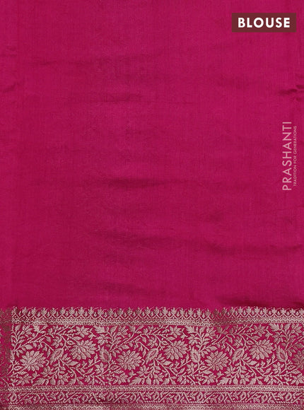Chiniya silk saree royal blue and pink with zari woven buttas and zari woven border
