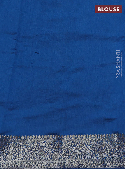 Chiniya silk saree brown and peacock blue with zari woven buttas and zari woven border