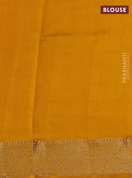 Chiniya silk saree red and mustard yellow with zari woven buttas and zari woven border