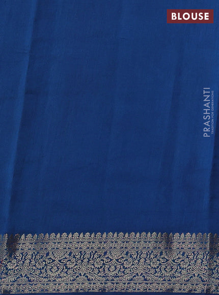 Chiniya silk saree purple and peacock blue with zari woven buttas and zari woven border