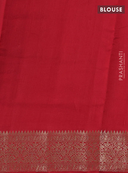 Chiniya silk saree purple and red with zari woven buttas and zari woven border