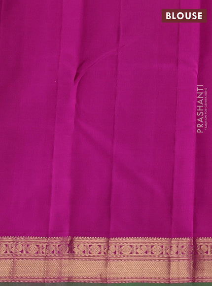 Pure kanchipuram silk saree purple and magenta pink with allover vairaosi pattern & zari buttas and zari woven border
