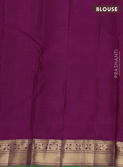 Pure kanchipuram silk saree magenta pink with allover vairaosi pattern & zari buttas and zari woven border