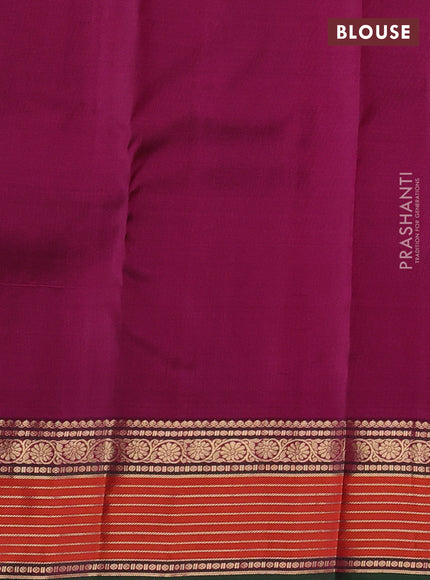 Pure kanchipuram silk saree pink and dark magenta pink with allover zari woven buttas and zari woven border