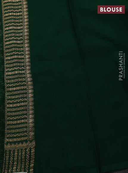 Banarasi georgette saree green with allover thread & zari weaves and woven border