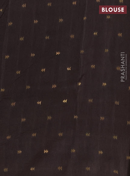 Art kota saree coffee brown with zari woven buttas and long zari woven border