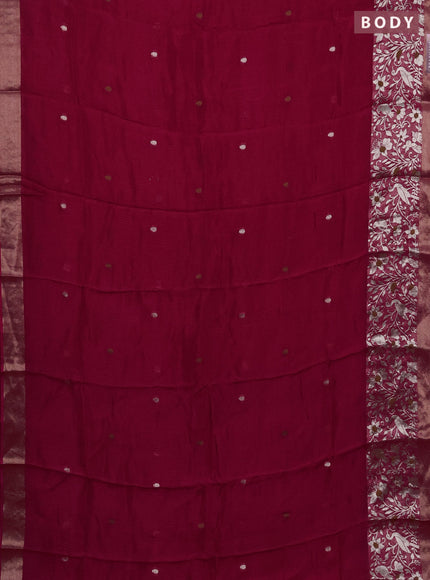 Art kota saree pink with zari woven buttas and long zari woven border