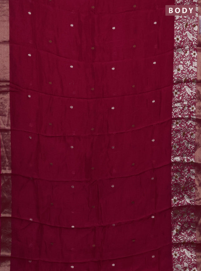 Art kota saree pink with zari woven buttas and long zari woven border